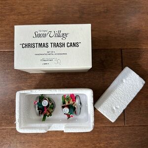 Dept. 56  Snow Village Collection Christmas Trash Cans item#5209-4